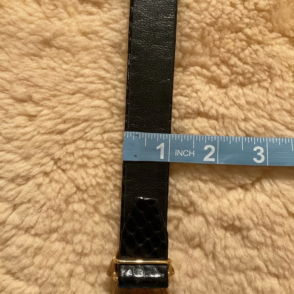 Vintage Alexis Kirk black leather and gold buckle belt - Picture 11 of 12